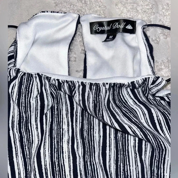 Crystall Doll Dress Size Blue Striped Asymmetrical Hem - Picture 2 of 2